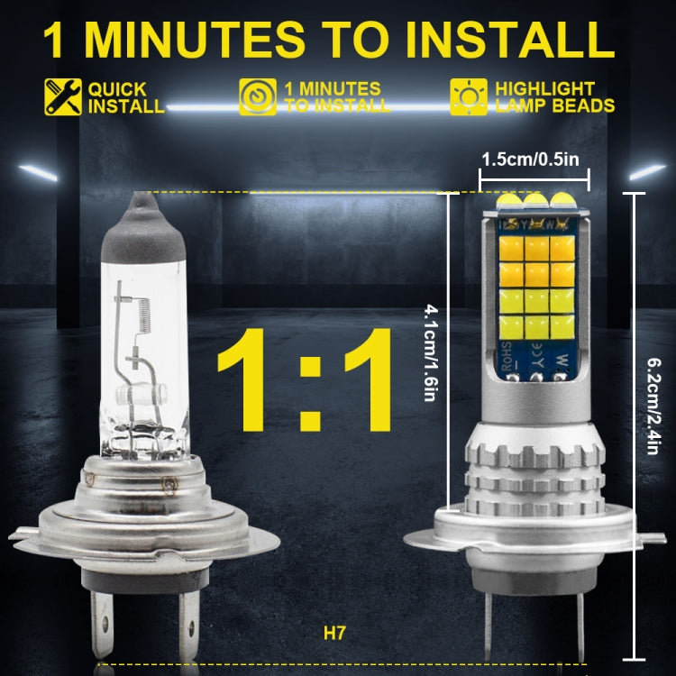 2 PCS V6 H7 DC9-36V 30W 3000LM IP65 Car LED Double Color Fog Light with 30LEDs SMD-2525 Lamp - Fog / Driving Lights by PMC TechLife | Online Shopping South Africa | PMC TechLife | Buy Now Pay Later Mobicred