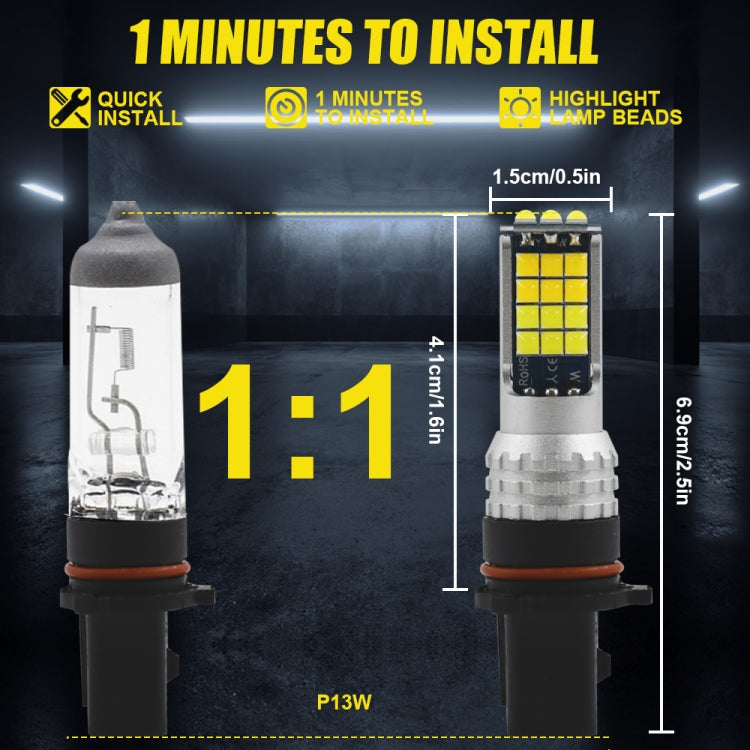 2 PCS V6 P13W DC9-36V 30W 3000LM IP65 Car LED Double Color Fog Light with 30LEDs SMD-2525 Lamp - Fog / Driving Lights by PMC TechLife | Online Shopping South Africa | PMC TechLife | Buy Now Pay Later Mobicred