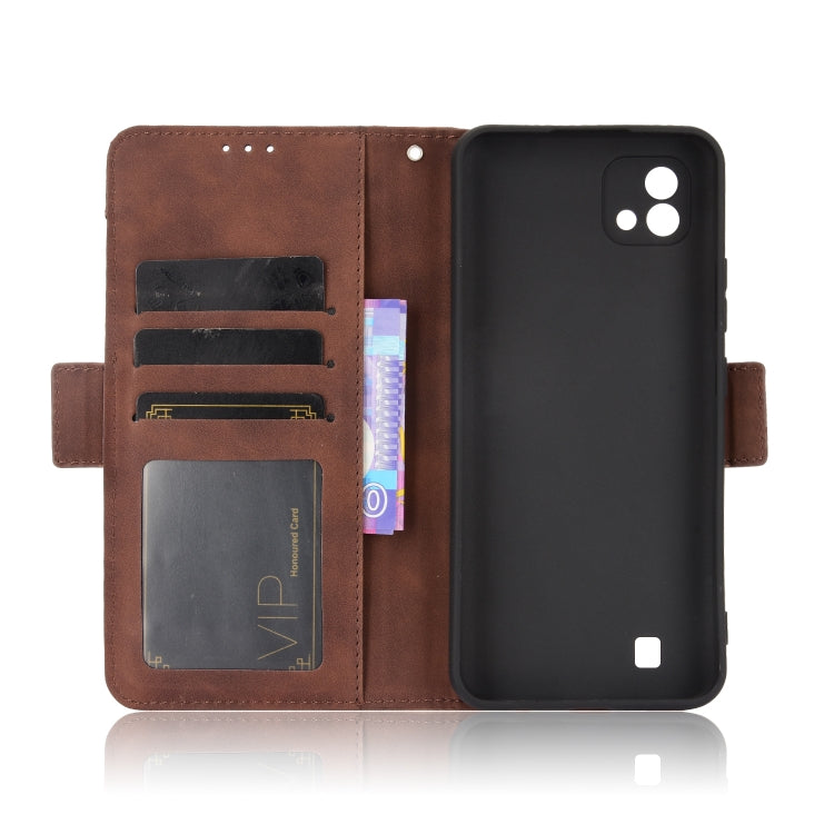 For OPPO Realme C11 2021 / C20 / C20A Skin Feel Calf Pattern Horizontal Flip Leather Case with Holder & Card Slots & Photo Frame(Brown) - Realme Cases by PMC TechLife | Online Shopping South Africa | PMC TechLife | Buy Now Pay Later Mobicred