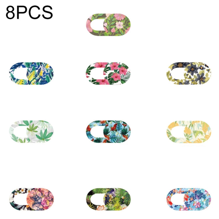8 PCS Universal Oval Shape Design WebCam Cover Camera Cover for Desktop, Laptop, Tablet, Phones, Color Random(Flower Style) - Other by PMC TechLife | Online Shopping South Africa | PMC TechLife