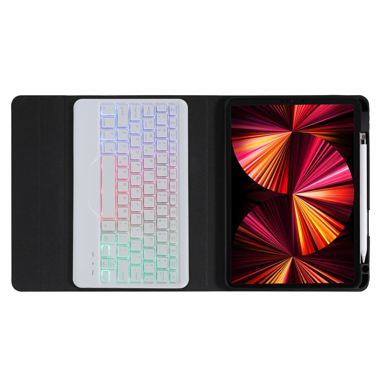 B07S Splittable Backlight Bluetooth Keyboard Leather Tablet Case with Triangle Holder & Pen Slot For iPad 9.7 2018 & 2017 / Pro 9.7 / Air 2(Gradient Purple) - Universal by PMC TechLife | Online Shopping South Africa | PMC TechLife