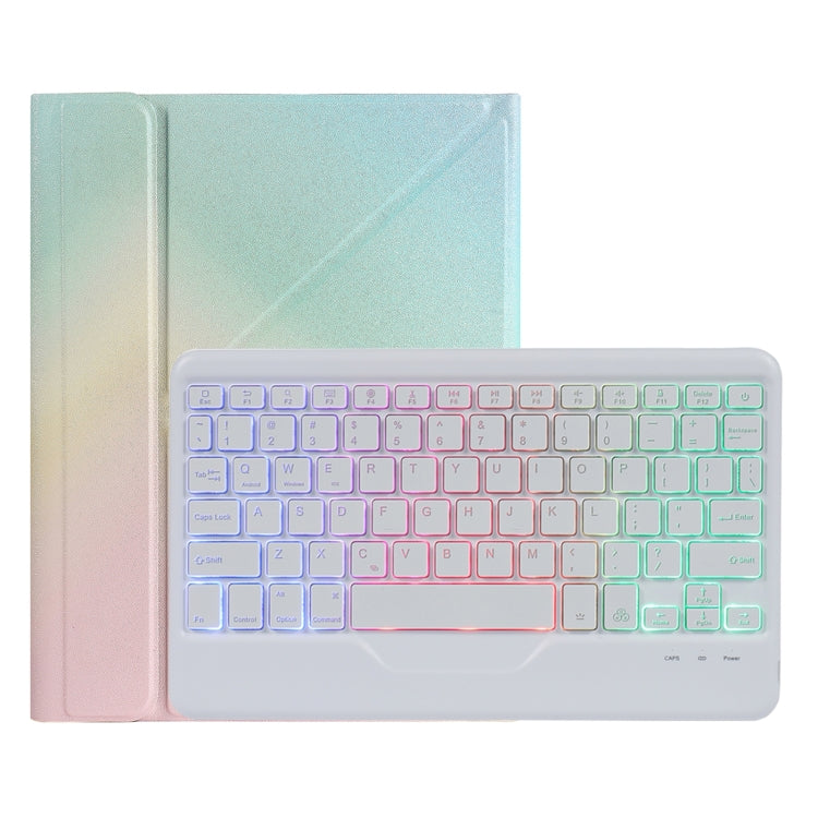 B09S Splittable Backlight Bluetooth Keyboard Leather Tablet Case with Triangle Holder & Pen Slot For iPad 10.2 2020 & 2019 / Pro 10.5 inch / Air 3 10.5 inch(Gradient Rainbow) - Universal by PMC TechLife | Online Shopping South Africa | PMC TechLife