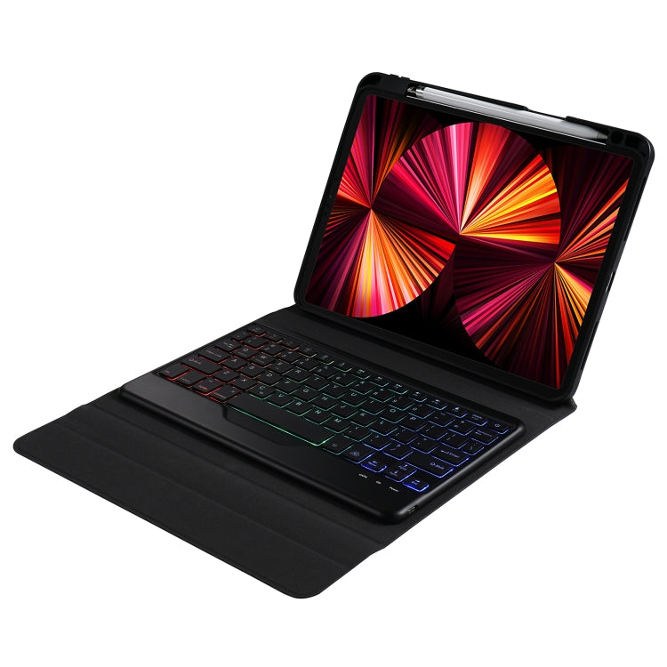 B011S Splittable Backlight Bluetooth Keyboard Leather Tablet Case with Triangle Holder & Pen Slot For iPad Air 5 2022 / Pro 11 inch 2021 & 2020 & 2018 / Air 4 10.9 inch(Black Diamond Pattern) - free shipping - PMC TechLife - Order now!