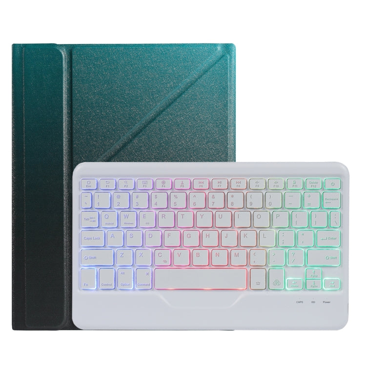 B011S Splittable Backlight Bluetooth Keyboard Leather Tablet Case with Triangle Holder & Pen Slot For iPad Pro 11 inch 2021 & 2020 & 2018 / Air 4 10.9 inch(Gradient Dark Green) - Universal by PMC TechLife | Online Shopping South Africa | PMC TechLife