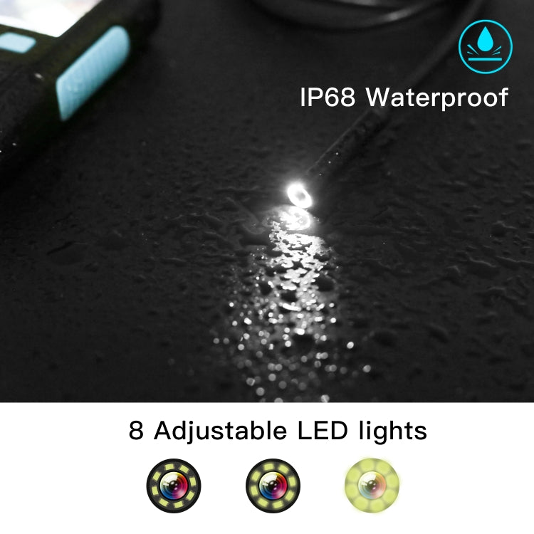 P60B 8mm 1080P 2.4 inch IPS Screen IP68 Waterproof HD Digital Endoscope, Length:10m Hard Cable - free shipping - PMC Jewellery - Order now!