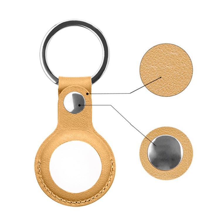 Mutural PU Leather Protective Case with Key Ring for AirTag(Brown) - Other by Mutural | Online Shopping South Africa | PMc TechLife | Buy Now Pay Later Mobicred