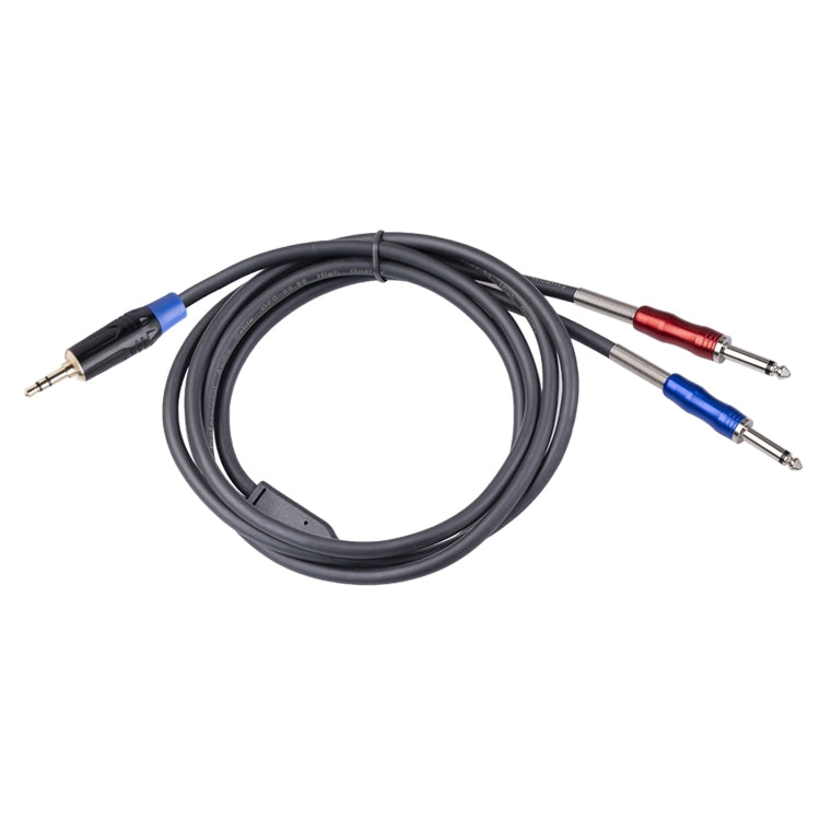 TC195BULS01-18 3.5mm Male to Dual 6.35mm Mono Male Audio Cable, Length:1.8m - Microphone Audio Cable & Connector by PMC TechLife | Online Shopping South Africa | PMC TechLife | Buy Now Pay Later Mobicred