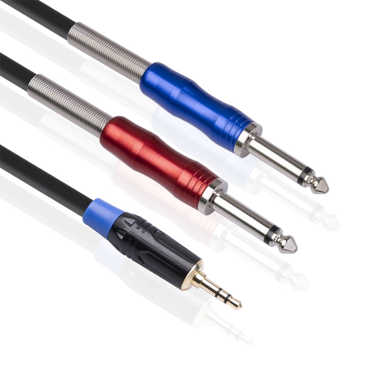 TC195BULS01-30 3.5mm Male to Dual 6.35mm Mono Male Audio Cable, Length:3m - Microphone Audio Cable & Connector by PMC TechLife | Online Shopping South Africa | PMC TechLife | Buy Now Pay Later Mobicred