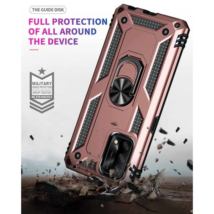 For OPPO A74 4G / F19 Shockproof TPU + PC Protective Case with 360 Degree Rotating Holder(Rose Gold) - OPPO Cases by PMC TechLife | Online Shopping South Africa | PMC TechLife | Buy Now Pay Later Mobicred