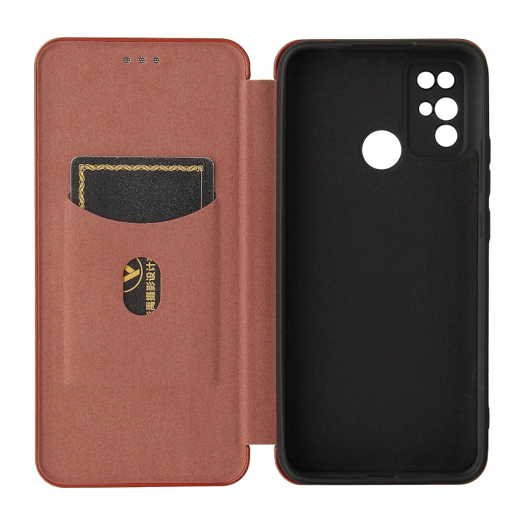 For Doogee X96 Pro Carbon Fiber Texture Horizontal Flip TPU + PC + PU Leather Case with Card Slot(Brown) - More Brand by PMC TechLife | Online Shopping South Africa | PMC TechLife | Buy Now Pay Later Mobicred
