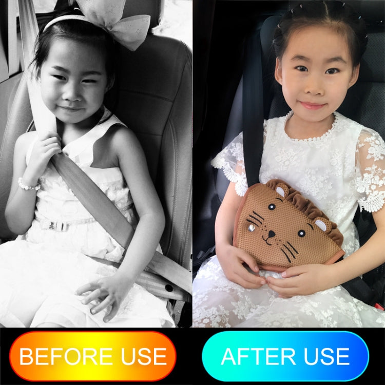 Car Child Seat Belt Adjusting and Fixing Device Buttons Seat Belt Anti-strangulation Shoulder Cover, Style:Mesh Fabric Lion - Seat Belts & Padding by PMC TechLife | Online Shopping South Africa | PMC TechLife | Buy Now Pay Later Mobicred
