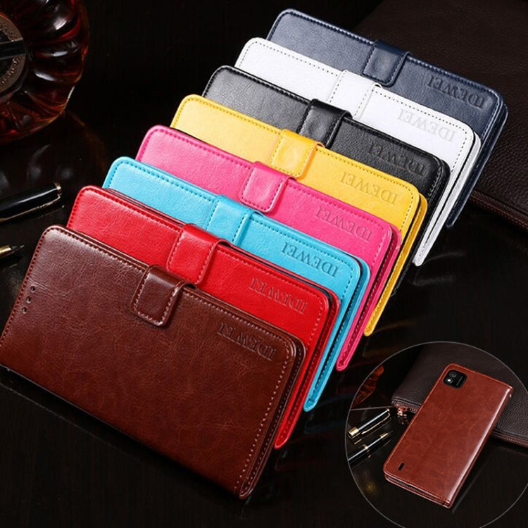 For Wiko Y62 idewei Crazy Horse Texture Horizontal Flip Leather Case with Holder & Card Slots & Wallet(White) - free shipping - PMC Jewellery - Order now!