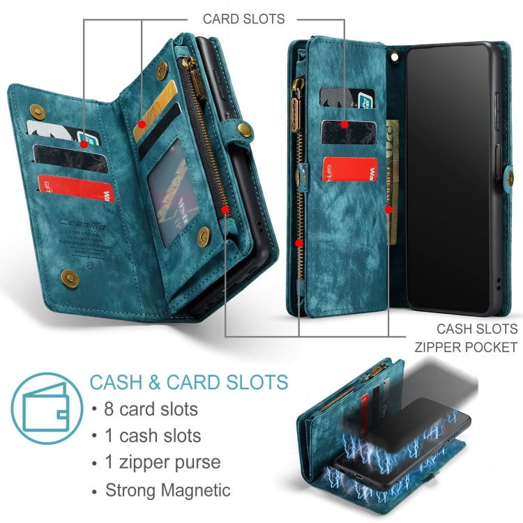 For Samsung Galaxy A12 CaseMe Detachable Multifunctional Horizontal Flip Leather Case, with Card Slot & Holder & Zipper Wallet & Photo Frame(Green) - free shipping - PMC Jewellery - Order now!