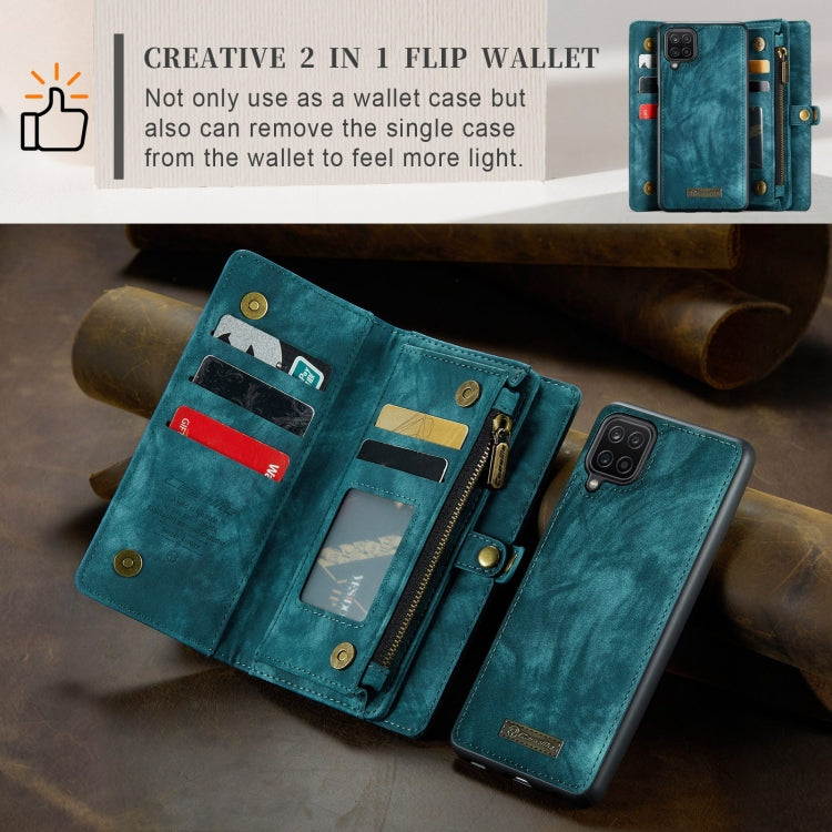 For Samsung Galaxy A12 CaseMe Detachable Multifunctional Horizontal Flip Leather Case, with Card Slot & Holder & Zipper Wallet & Photo Frame(Green) - free shipping - PMC Jewellery - Order now!