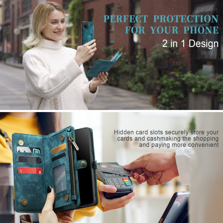 For Samsung Galaxy A12 CaseMe Detachable Multifunctional Horizontal Flip Leather Case, with Card Slot & Holder & Zipper Wallet & Photo Frame(Green) - free shipping - PMC Jewellery - Order now!