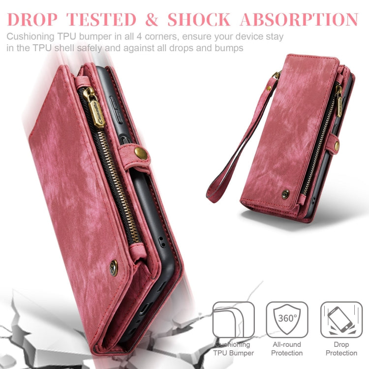 For Samsung Galaxy A12 CaseMe Detachable Multifunctional Horizontal Flip Leather Case, with Card Slot & Holder & Zipper Wallet & Photo Frame(Red) - free shipping - PMC Jewellery - Order now!