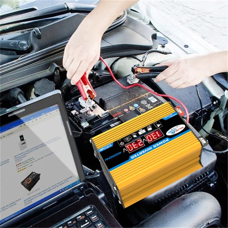 Tang II Generation 12V to 110V 4000W Modified Square Wave Car Power Inverter(Yellow) - Modified Square Wave by PMC TechLife | Online Shopping South Africa | PMC TechLife | Buy Now Pay Later Mobicred