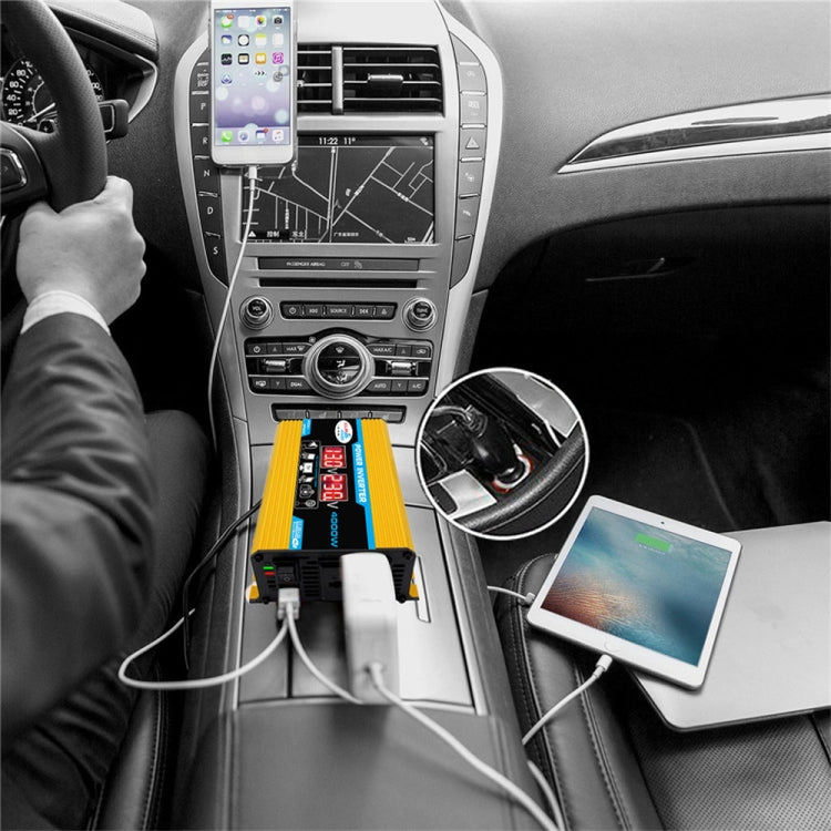 Tang II Generation 12V to 110V 4000W Modified Square Wave Car Power Inverter(Yellow) - Modified Square Wave by PMC TechLife | Online Shopping South Africa | PMC TechLife | Buy Now Pay Later Mobicred