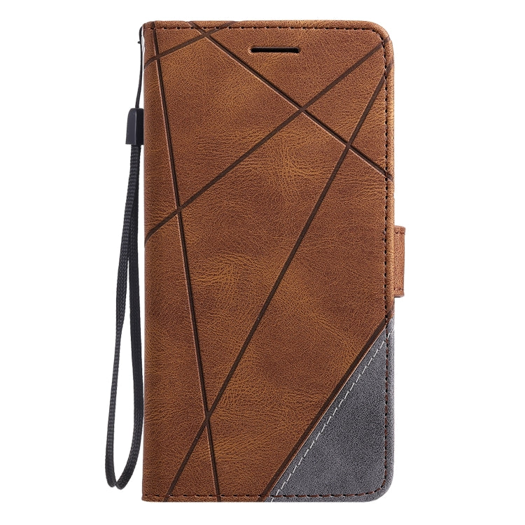 For OPPO Realme 8 4G Skin Feel Splicing Horizontal Flip Leather Case with Holder & Card Slots & Wallet & Photo Frame(Brown) - Realme Cases by PMC TechLife | Online Shopping South Africa | PMC TechLife | Buy Now Pay Later Mobicred