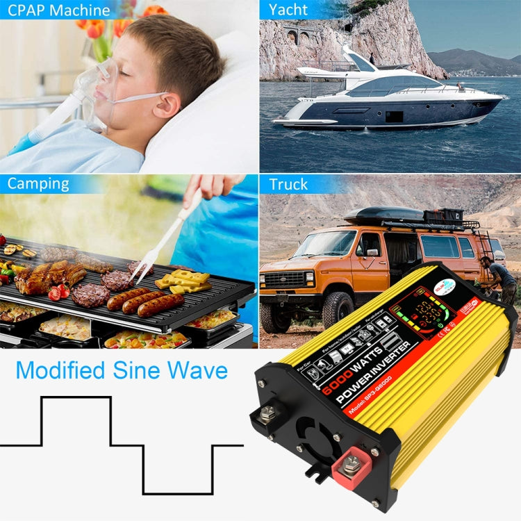 Legend III Generation DC12V to AC220V 6000W Modified Square Wave Car Power Inverter with LED Display(Yellow) - Modified Square Wave by PMC TechLife | Online Shopping South Africa | PMC TechLife | Buy Now Pay Later Mobicred