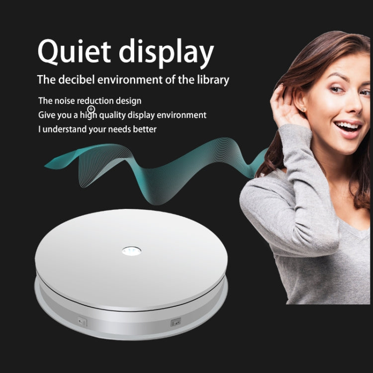 30cm Electric Rotating Turntable Display Stand  LED Light Video Shooting Props Turntable, Power Plug:110V US Plug(White) - free shipping - PMc TechLife - Order now!