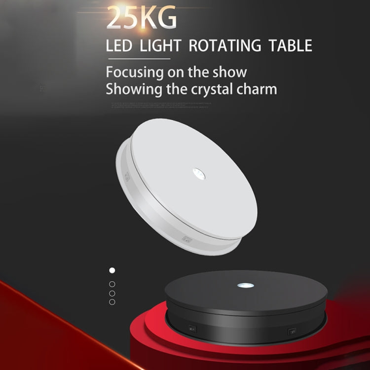 30cm Electric Rotating Turntable Display Stand  LED Light Video Shooting Props Turntable, Power Plug:110V US Plug(White) - free shipping - PMc TechLife - Order now!
