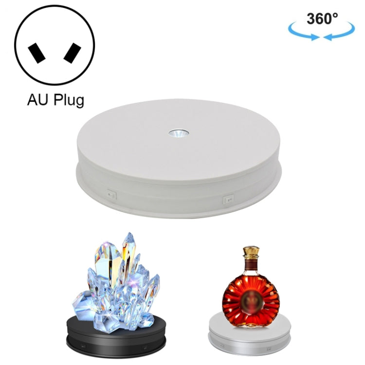 30cm Electric Rotating Turntable Display Stand  LED Light Video Shooting Props Turntable, Power Plug:220V AU Plug(White) - free shipping - PMc TechLife - Order now!