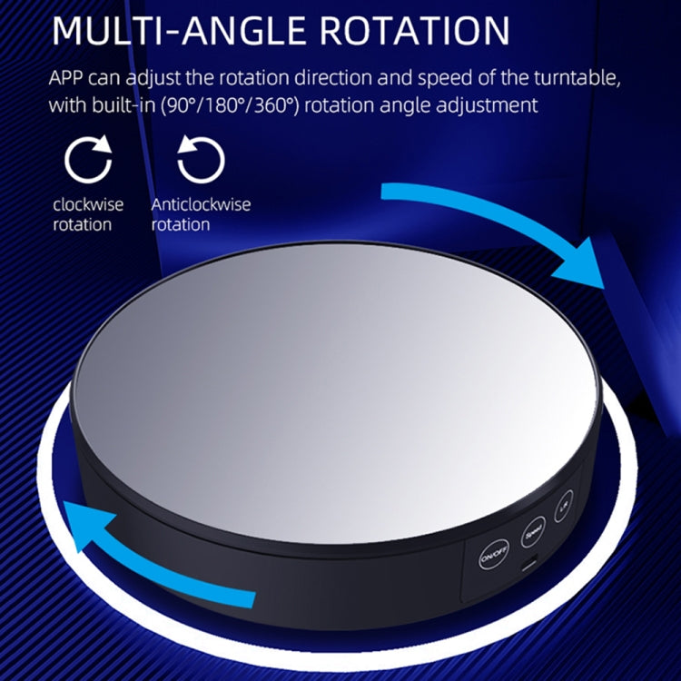 Intelligent APP Screen Display Electric Rotating Turntable Mirror Display Stand Live Broadcast Video Shooting Props Turntable(Blue Light) - free shipping - PMc TechLife - Order now!
