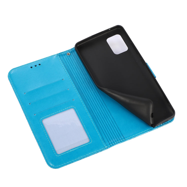 For Samsung Galaxy A32 4G Skin Feel Embossed Sunflower Horizontal Flip Leather Case with Holder & Card Slots & Wallet & Lanyard(Blue) - Galaxy Phone Cases by PMC TechLife | Online Shopping South Africa | PMC TechLife