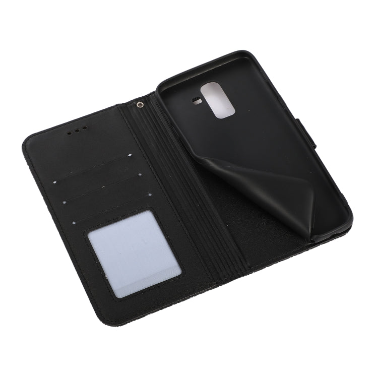 For Samsung Galaxy J8 Skin Feel Embossed Sunflower Horizontal Flip Leather Case with Holder & Card Slots & Wallet & Lanyard(Black) - Galaxy Phone Cases by PMC TechLife | Online Shopping South Africa | PMC TechLife