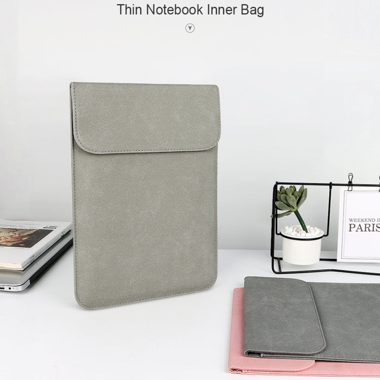 PU02 Ultra-thin Notebook Liner Bag with Small Bag, Size:13.3 inch(Light Grey) - 13.3 inch by PMC TechLife | Online Shopping South Africa | PMC TechLife | Buy Now Pay Later Mobicred