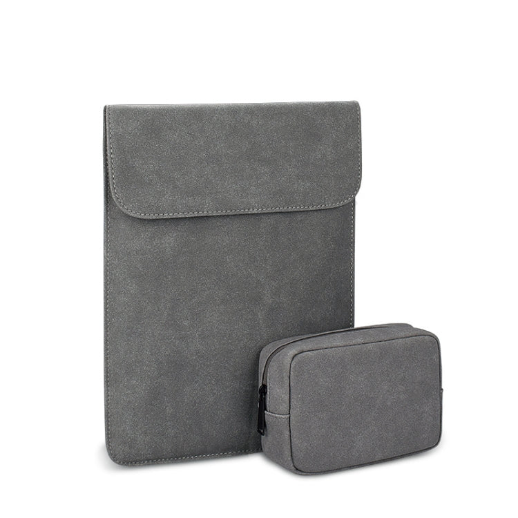 PU02 Ultra-thin Notebook Liner Bag with Small Bag, Size:14.1-15.4 inch(Dark Grey) - 15 inch by PMC TechLife | Online Shopping South Africa | PMC TechLife | Buy Now Pay Later Mobicred