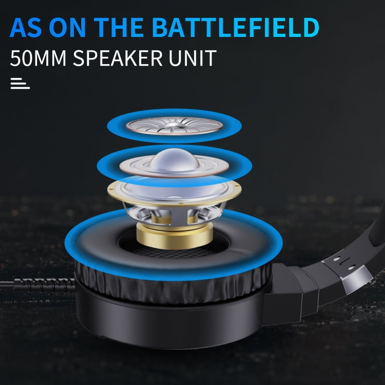 HXSJ F16 3.5mm + USB Port RGB Light Stereo Gaming Headset with Microphone(Black) - free shipping - PMC Jewellery - Order now!
