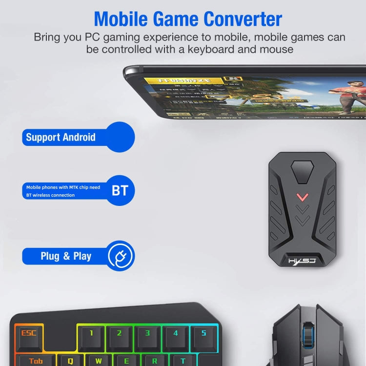 HXSJ P8+V100+A883 Keyboard Mouse Converter + One-handed Keyboard + Programming Gaming Mouse Set - free shipping - PMC Jewellery - Order now!