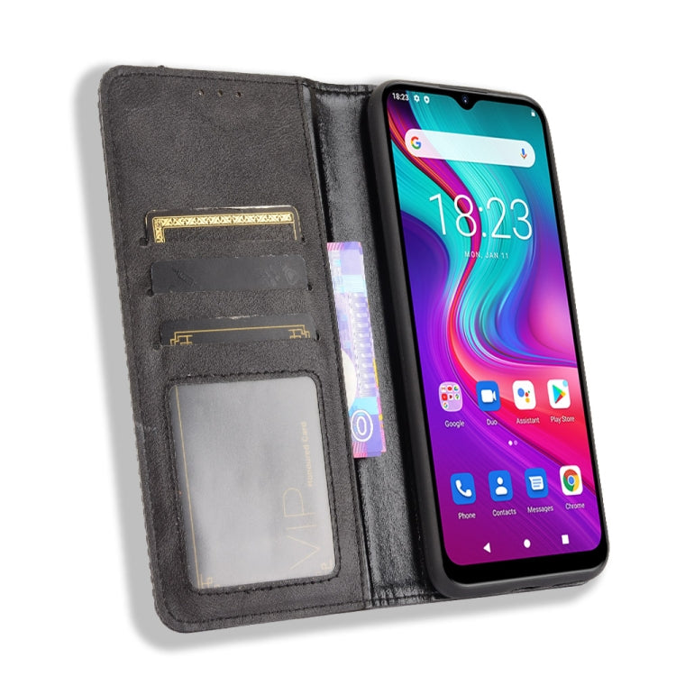 For Doogee X96 Pro Magnetic Buckle Retro Crazy Horse Texture Horizontal Flip Leather Case with Holder & Card Slots & Photo Frame(Black) - More Brand by PMC TechLife | Online Shopping South Africa | PMC TechLife | Buy Now Pay Later Mobicred