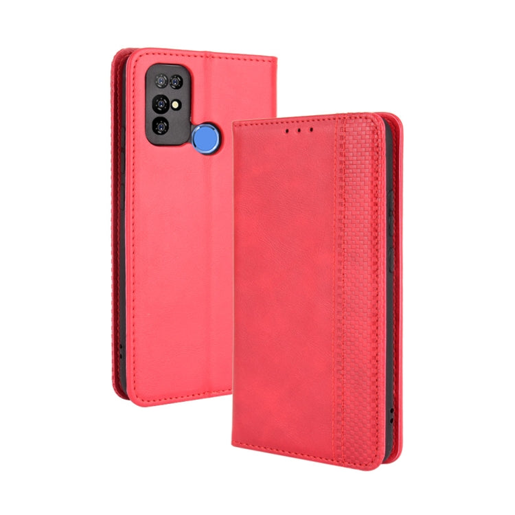For Doogee X96 Pro Magnetic Buckle Retro Crazy Horse Texture Horizontal Flip Leather Case with Holder & Card Slots & Photo Frame(Red) - More Brand by PMC TechLife | Online Shopping South Africa | PMC TechLife | Buy Now Pay Later Mobicred