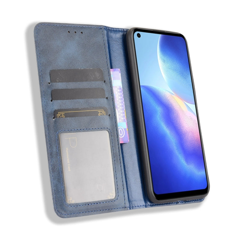 For Blackview A90 Magnetic Buckle Retro Crazy Horse Texture Horizontal Flip Leather Case with Holder & Card Slots & Photo Frame(Blue) - More Brand by PMC TechLife | Online Shopping South Africa | PMC TechLife | Buy Now Pay Later Mobicred