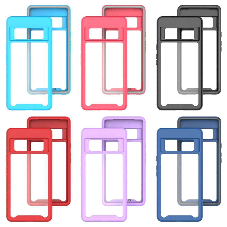 For Google Pixel 6 Pro Starry Sky Solid Color Series Shockproof PC + TPU Case(Rose Red) - Google Cases by PMC TechLife | Online Shopping South Africa | PMC TechLife