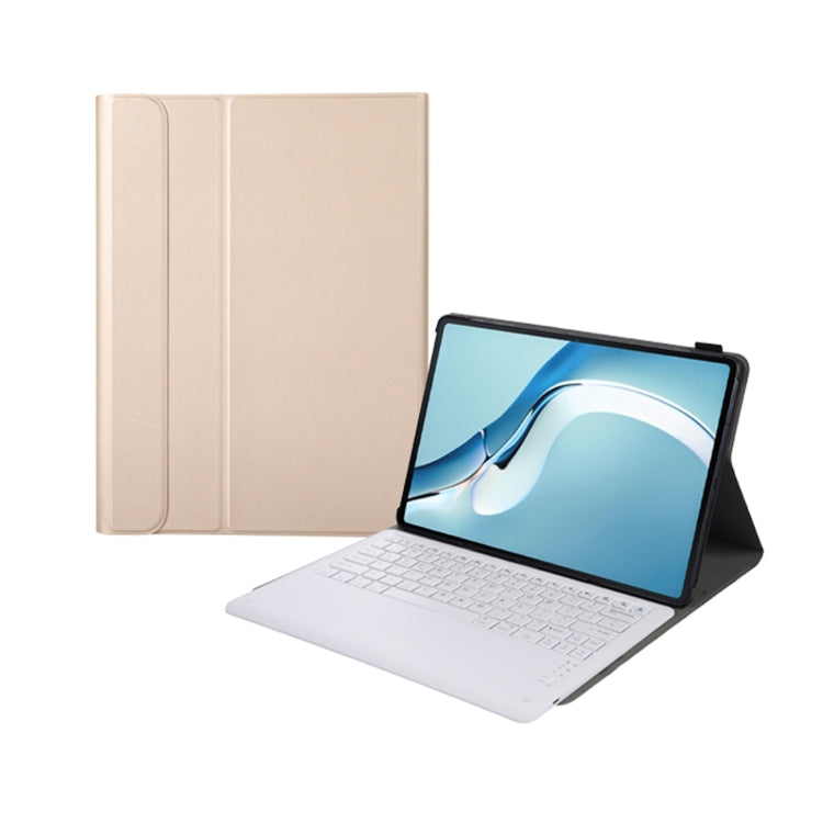 A126 For Huawei MatePad Pro 12.6 2021 Sheep Texture Ultra-thin Bluetooth Keyboard Horizontal Flip Leather Tablet Case with Holder(Gold) - Huawei Keyboard by PMC TechLife | Online Shopping South Africa | PMC TechLife