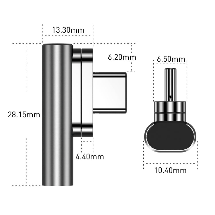 100W USB-C / Type-C Female to 20 Pin Magnetic USB-C / Type-C Male Elbow Adapter(Dark Gray) - free shipping - PMC Jewellery - Order now!