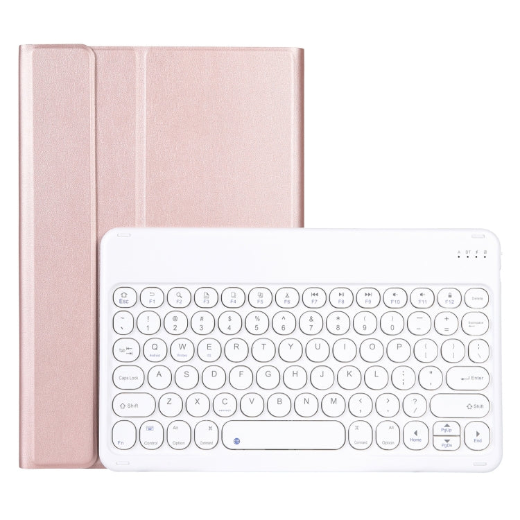 For Lenovo Pad Plus 11 inch TB-J607F / Tab P11 11 inch TB-J606F / Pad 11 inch YAM12 Lambskin Texture Detachable Round Keycap Bluetooth Keyboard Leather Tablet Case with Holder(Rose Gold) - free shipping - PMC TechLife - Order now!