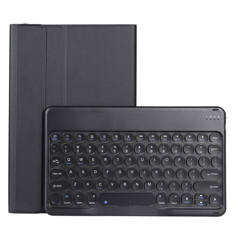 For Lenovo Pad Pro 11.5 inch 2021 TB-J716F / Tab P11 Pro 11.5 inch TB-J706F YAM13 Lambskin Texture Detachable Round Keycap Bluetooth Keyboard Leather Tablet Case with Holder(Black) - Lenovo Keyboard by PMC TechLife | Online Shopping South Africa | PMC TechLife