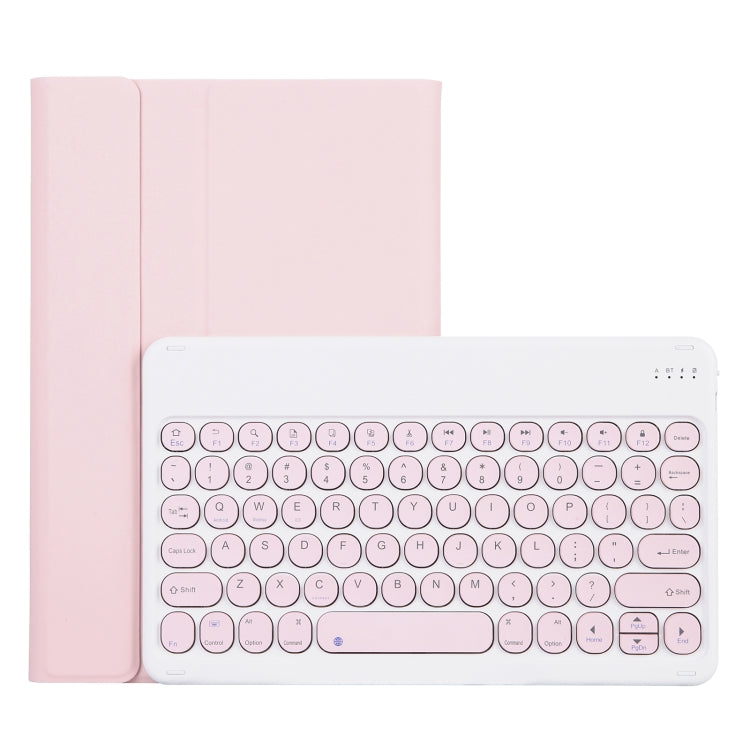 For Lenovo Pad Pro 11.5 inch 2021 TB-J716F / Tab P11 Pro 11.5 inch TB-J706F YAM13 Lambskin Texture Detachable Round Keycap Bluetooth Keyboard Leather Tablet Case with Holder(Pink) - Lenovo Keyboard by PMC TechLife | Online Shopping South Africa | PMC TechLife