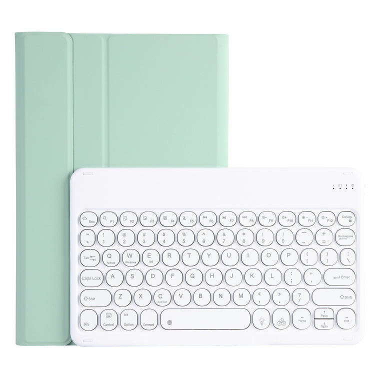 For Lenovo Pad Pro 11.5 inch 2021 TB-J716F / Tab P11 Pro 11.5 inch TB-J706F YAM13 Backlight Style Lambskin Texture Detachable Round Keycap Bluetooth Keyboard Leather Tablet Case with Holder(Light Green) - Lenovo Keyboard by PMC TechLife | Online Shopping South Africa | PMC TechLife