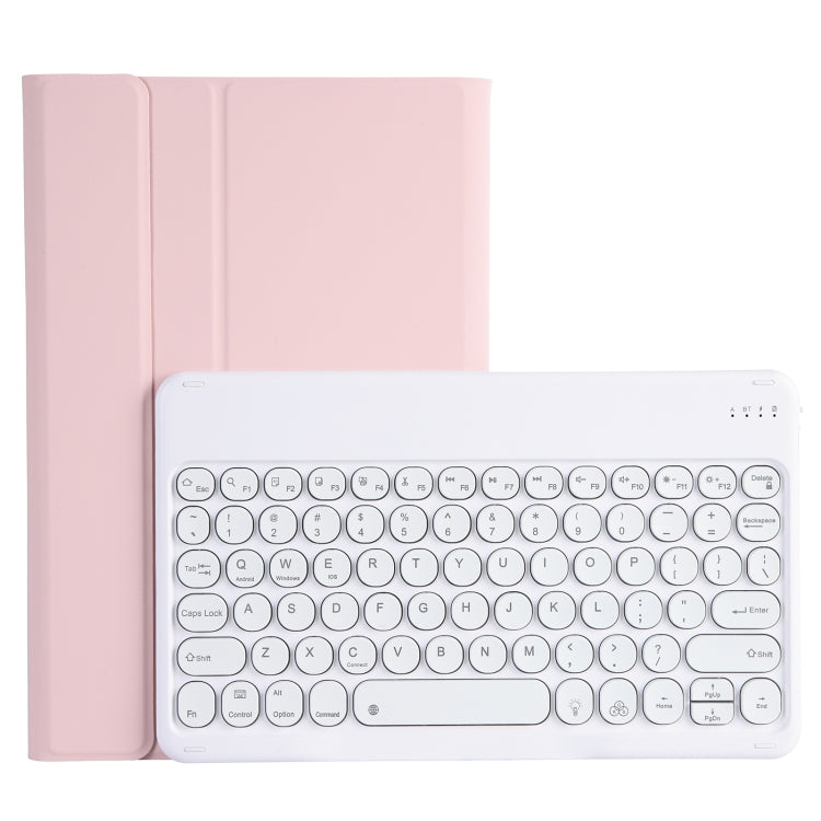 For Lenovo Pad Pro 11.5 inch 2021 TB-J716F / Tab P11 Pro 11.5 inch TB-J706F YAM13 Backlight Style Lambskin Texture Detachable Round Keycap Bluetooth Keyboard Leather Tablet Case with Holder(Pink) - Lenovo Keyboard by PMC TechLife | Online Shopping South Africa | PMC TechLife