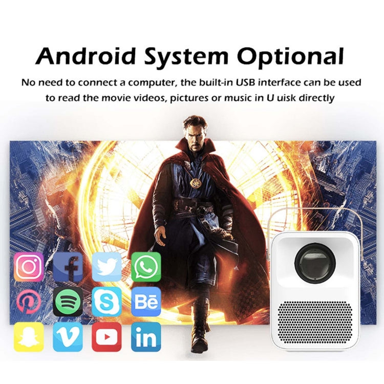 WEJOY Y1 1920x1080P 100 ANSI Lumens Portable Home Theater LED HD Digital Projector, Android 6.0, 1G+16G, AU Plug (White) - LED Projector by WEJOY | Online Shopping South Africa | PMC TechLife | Buy Now Pay Later Mobicred