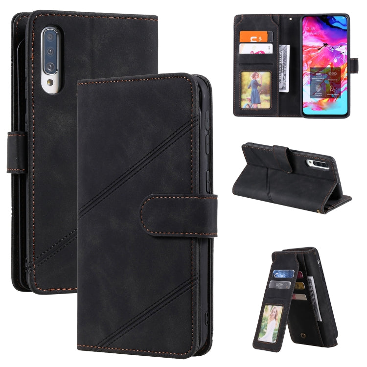 For Samsung Galaxy A70 Skin Feel Business Horizontal Flip PU Leather Case with Holder & Multi-Card Slots & Wallet & Lanyard & Photo Frame(Black) - Galaxy Phone Cases by PMC TechLife | Online Shopping South Africa | PMC TechLife