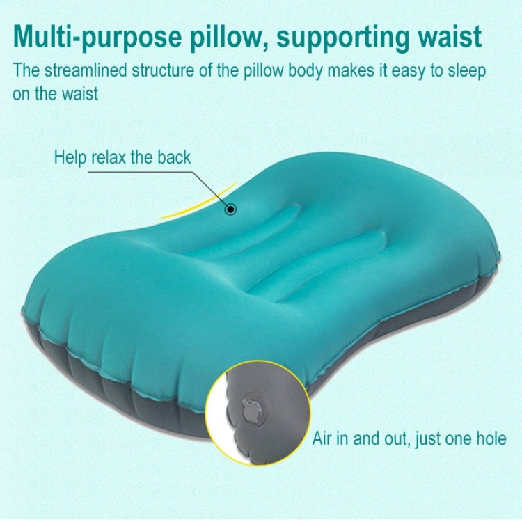 Outdoor Camping Trip Foldable Portable Inflatable Pillow Nap Waist Pillow, Specification:Inflate with Your Mouth(Emerald Green) - Camping Mats by PMC TechLife | Online Shopping South Africa | PMC TechLife | Buy Now Pay Later Mobicred