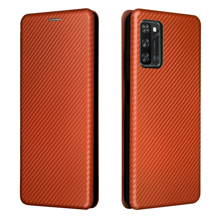 For Blackview A100 Carbon Fiber Texture Horizontal Flip TPU + PC + PU Leather Case with Card Slot(Brown) - More Brand by PMC TechLife | Online Shopping South Africa | PMC TechLife | Buy Now Pay Later Mobicred
