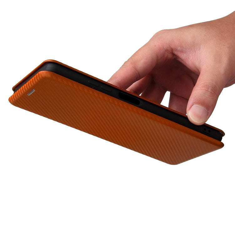 For Blackview A100 Carbon Fiber Texture Horizontal Flip TPU + PC + PU Leather Case with Card Slot(Brown) - More Brand by PMC TechLife | Online Shopping South Africa | PMC TechLife | Buy Now Pay Later Mobicred